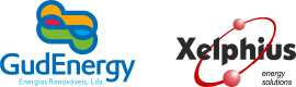Logos da Gudenergy e da marca Xelphius